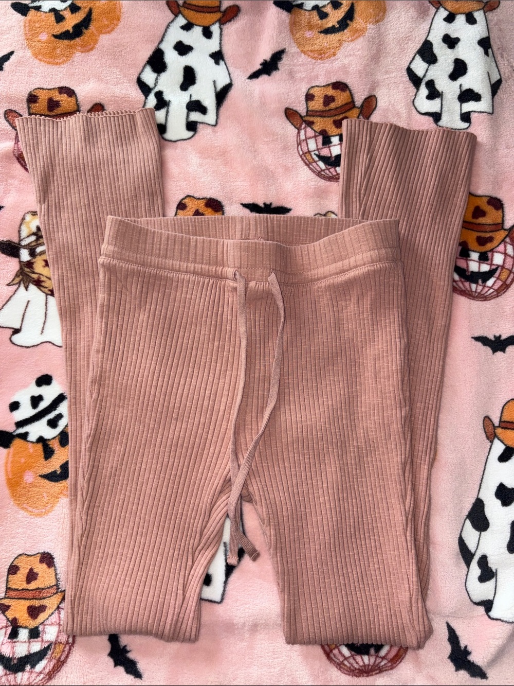 H&M Ribbed Pull-On Leggings - Dusty Pink